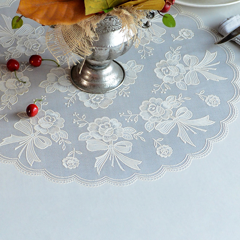 防水桌布PVC蕾丝圆形桌垫塑料免洗茶桌垫家用餐桌桌布日系圆桌布,居家布艺,桌布,淘宝优惠券,粉丝福利购,淘宝优惠卷