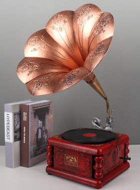 复古留声b机模型摆件创意工艺品家居酒吧房间布置酒柜摆设装饰品