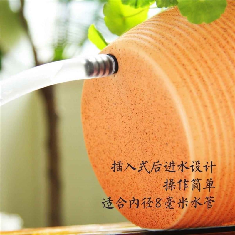 古法鱼缸流水陶瓷开口流水培绿植鱼缸配件庭P院花园阳台造景摆件