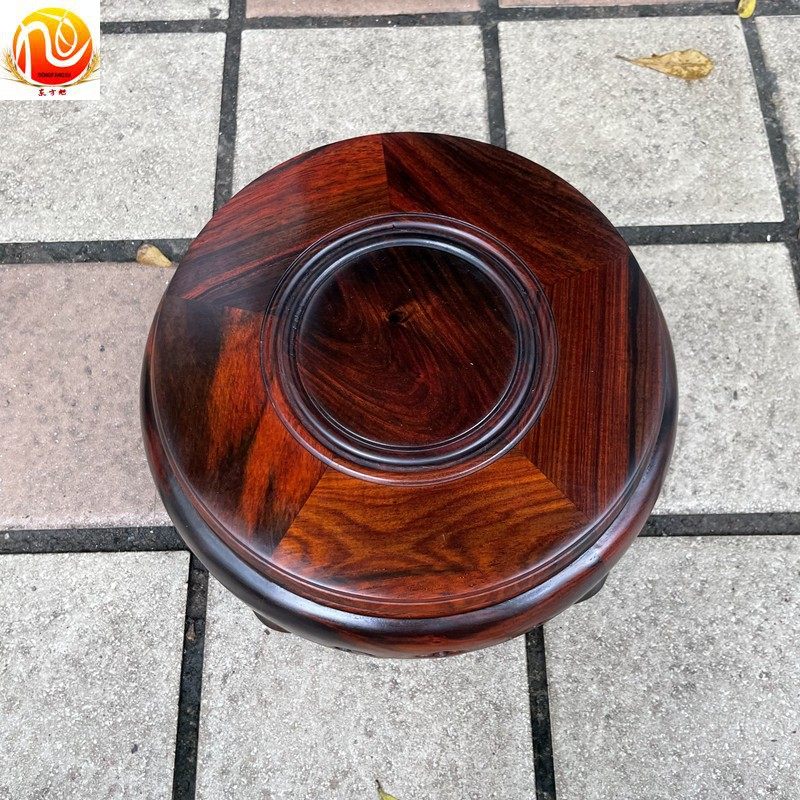 寮国大红酸枝底座摆件架子圆形底座实木家俱工艺品摆饰底座落地,商业/办公家具,展示地台/底座,淘宝优惠券,粉丝福利购,淘宝优惠卷