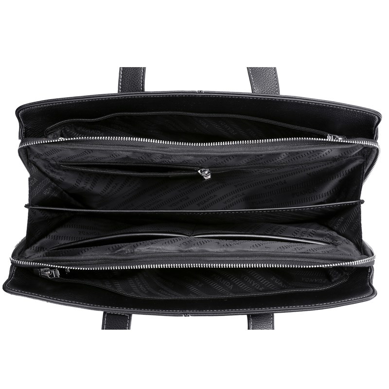 三层男包商务公文手提包横款方形会议包电脑包大容量通勤防水包邮