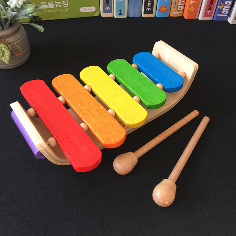 ys Chbrismas Glft For Kids Rainiow Wooden Xybophone For C 乐器/吉他/钢琴/配件 乐器工具 原图主图