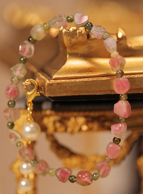 《青梅煮酒》天然西瓜碧玺手串女小众精致彩色串珠手链高级感礼物