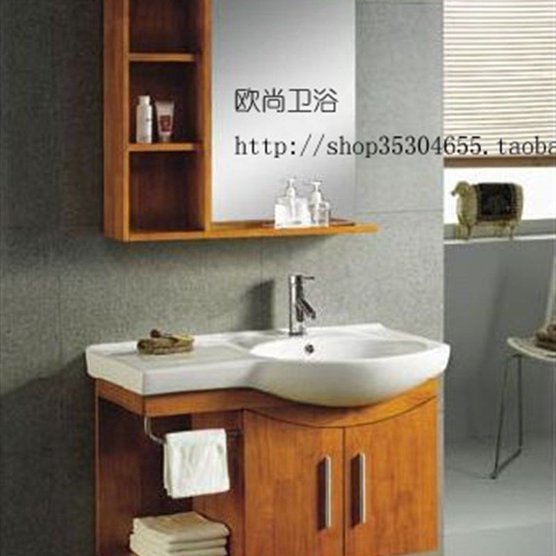 欧式浴室b柜橡木实木仿古美式浴柜化妆室洗脸盆洗手盆柜落地388,家装主材,浴室柜组合,淘宝优惠券,粉丝福利购,淘宝优惠卷