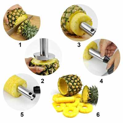 网红Stanless Steel Pneapple Peeler Cutter Frut Knfe Slcer