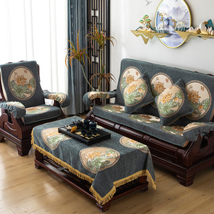 实木红木质沙发垫带靠背连身加厚中式四季防滑定做春秋椅海绵坐垫