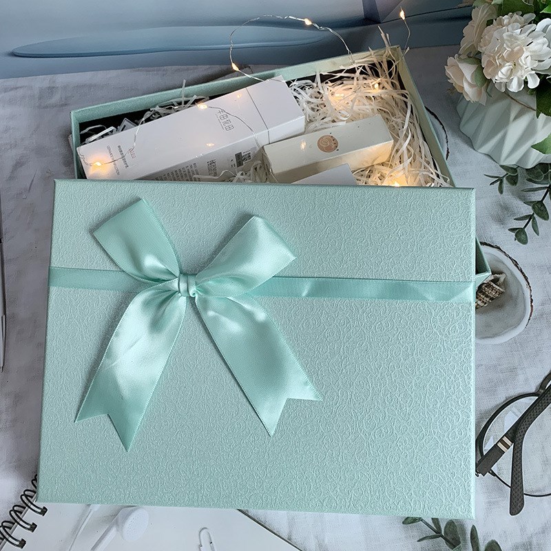 xyt520礼物盒子空盒s透明袋小大号天蓝色小清新生日睡衣礼盒小众