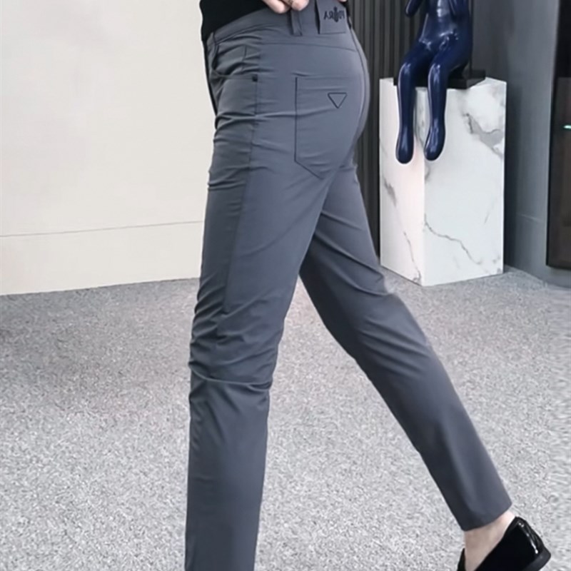 香港秋冬季休闲裤子男士时尚净版修身直筒裤商务帅气烟管裤西裤