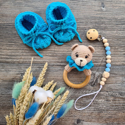 现货Baby Pacifier Clips Silicone Beads Wooden TeSething Chai