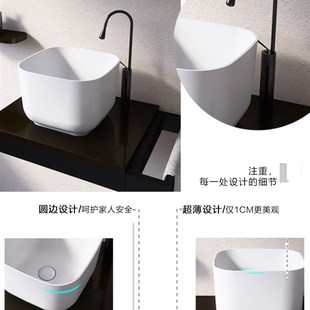 加深台上盆家用阳台大小尺寸洗手盆加高防溅水大容量洗脸盆洗衣盆