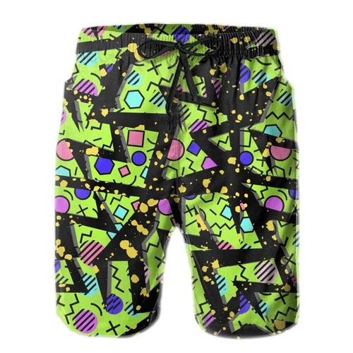 小众高货New Vintage Funny Memphis Swim Trunks Men Summer Sur