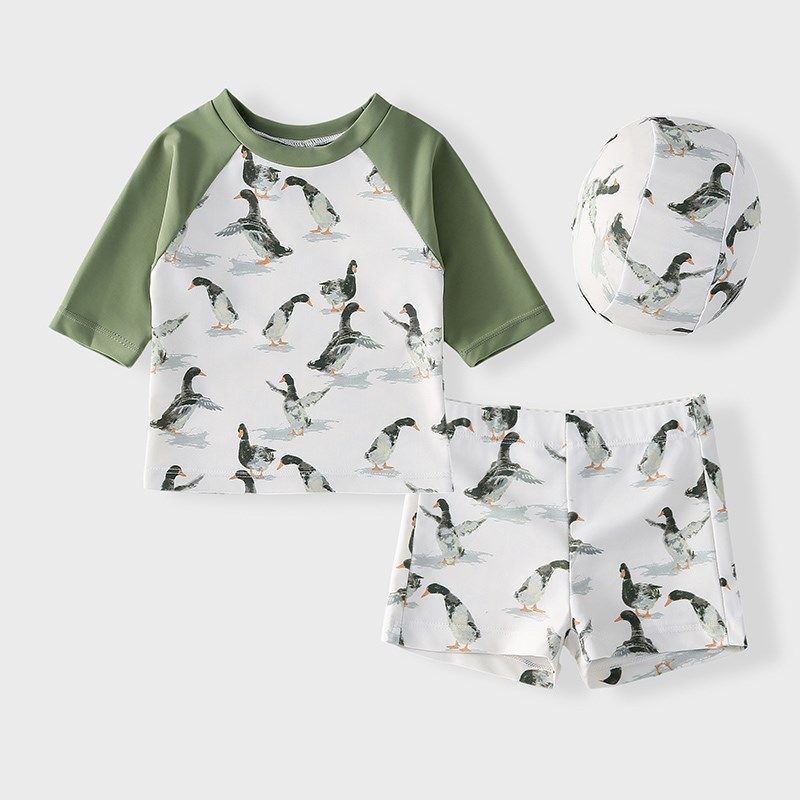 1-3岁宝宝泳衣儿童分体可爱洋气训练游泳男童女孩速干泳装2024新