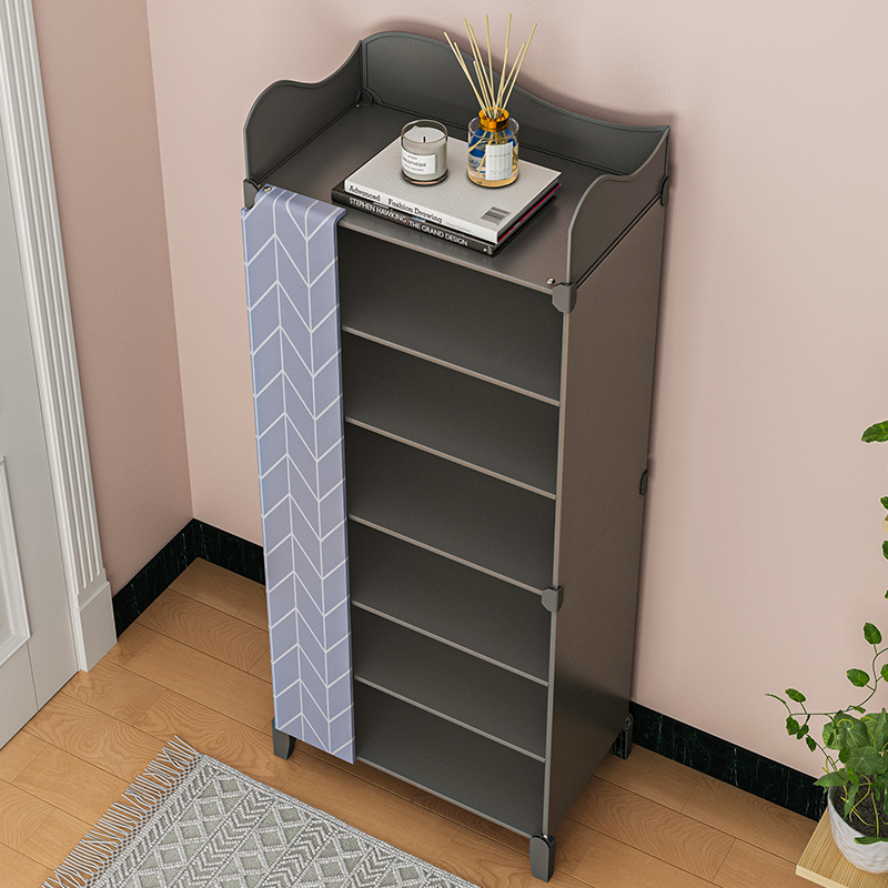 简易鞋架子家用j门口室内小窄防尘宿舍鞋子多层带帘子收纳神器鞋