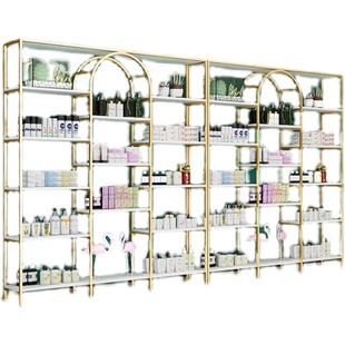 北欧铁艺置院架货架陈列架饰品架美容物化妆品展示示产品展架柜