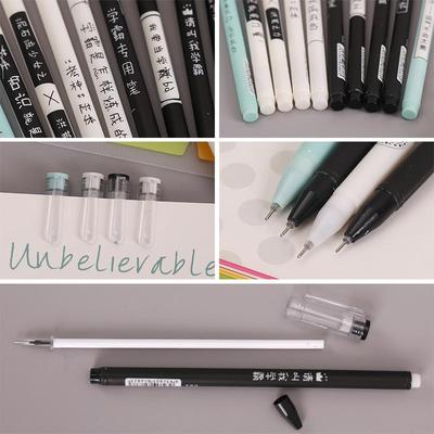 新品学霸中性笔创意个性文字签字笔学生用0.5mm黑色水笔手帐笔