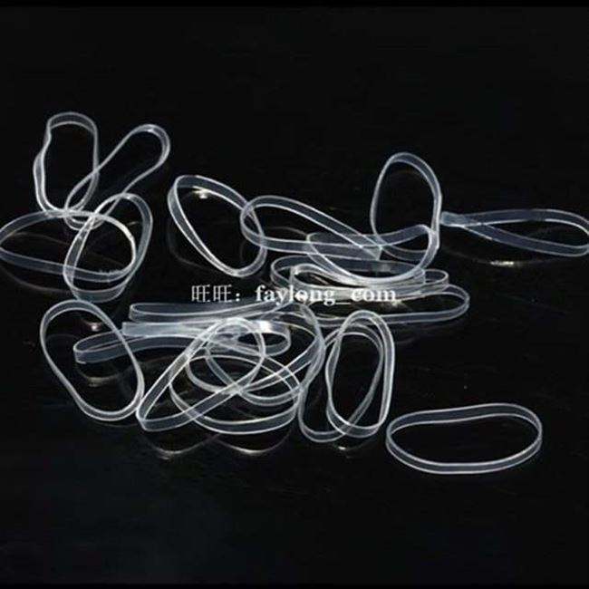 极速300 Hair Tie Band Ponytail Holder Elastic Rubber Clear W