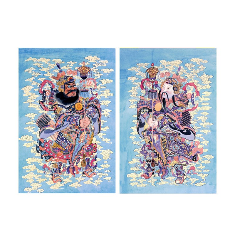 门神贴大门2023年兔年新款门神秦琼尉迟恭大号防水纳福乔迁新年画