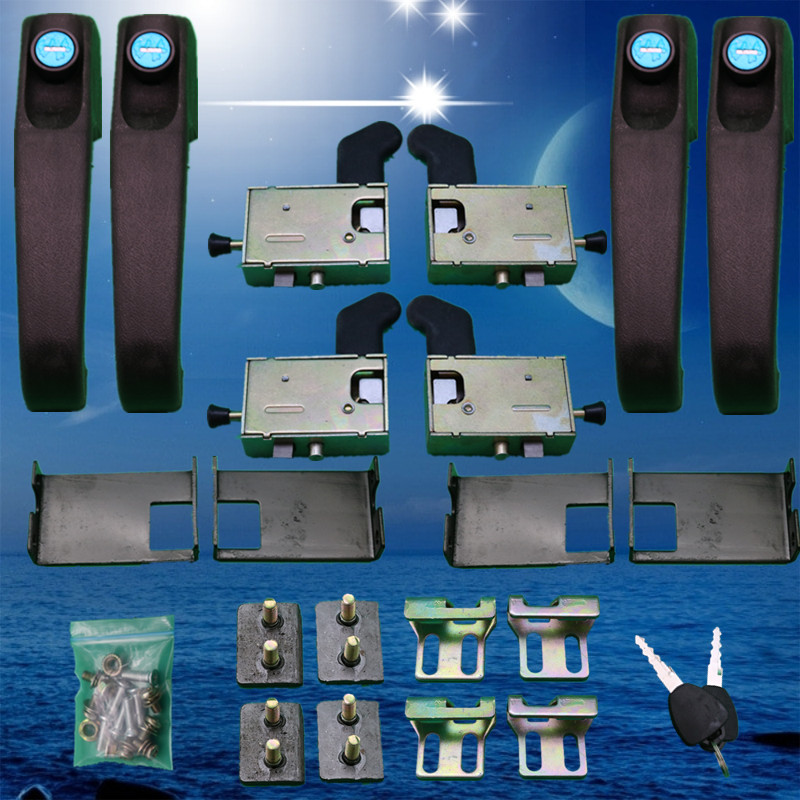 封闭电动三轮车四轮车602门锁总成门锁车棚儿童锁门拉手锁芯配件