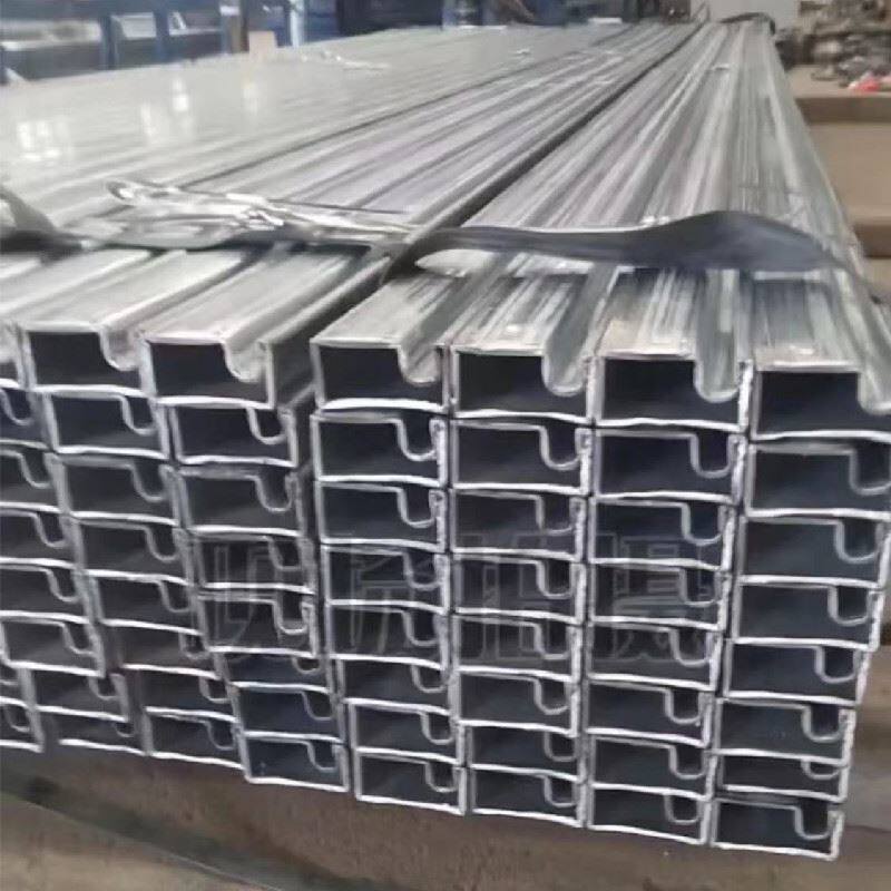 新品镀锌玻璃卡槽管凹槽管32*32 3d5*35 凹槽异型方管双水槽矩形