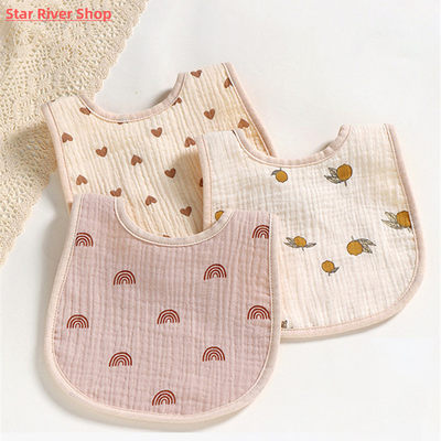 促销Cotton Gause Baby Bibs Solid Color Infant Bib Newborn Bu