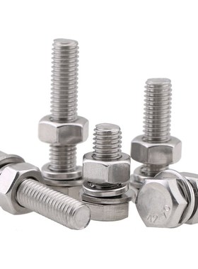 304 stainless steel hexagon bolt, screw and nut set large fu