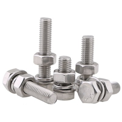 304 stainless steel hexagon bolt, screw and nut set large fu