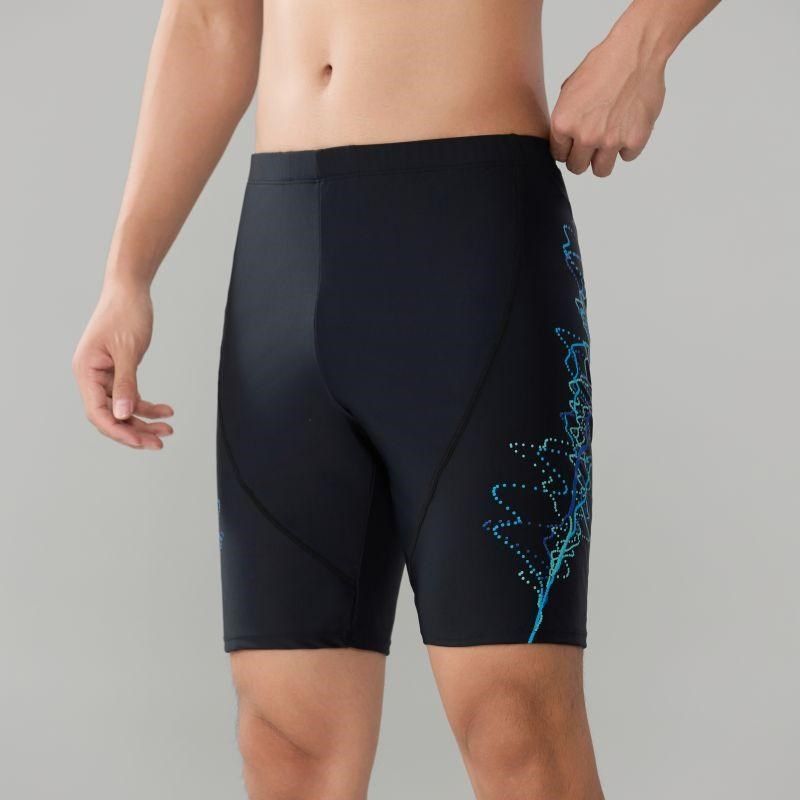 大码泳裤男士游泳衣五分裤200斤速干竞速游泳馆比赛竞技泳装