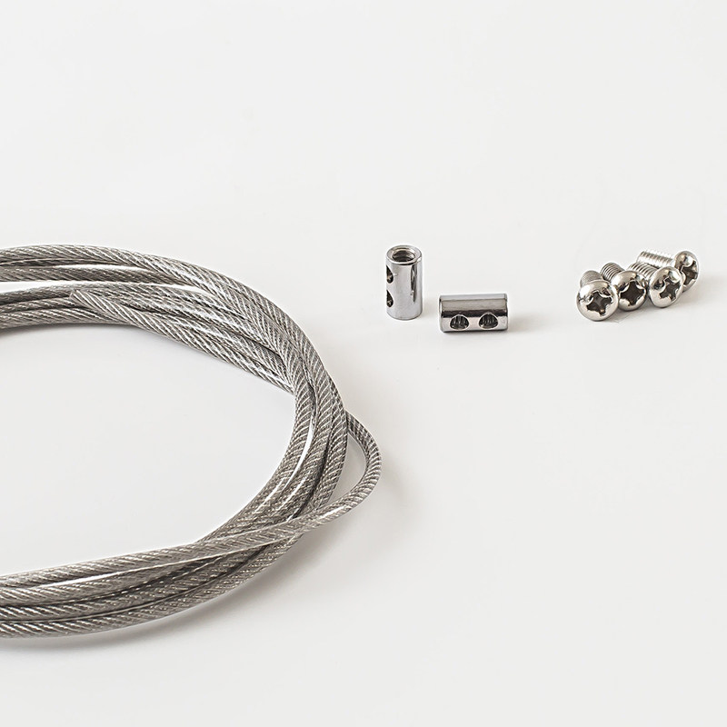 不锈钢钢丝绳锁线器双孔可调伸缩收紧自锁卡扣锁扣固z定配件吊码