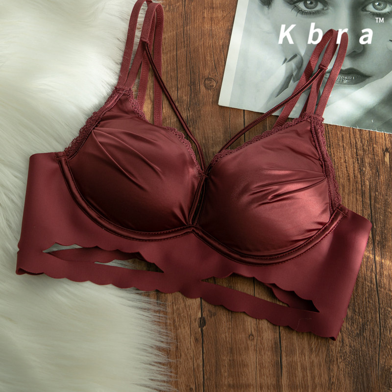 红色本命年结婚新年内衣女小胸聚拢显大无钢圈美背文胸内裤套装