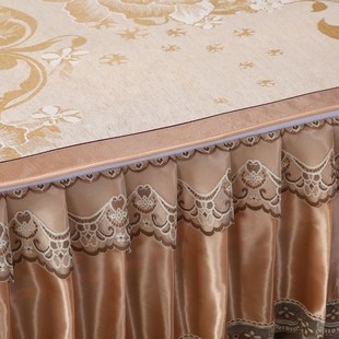 高档冰丝凉席夏天双人可折叠空调席蕾丝边三件套床裙款 可水洗软席