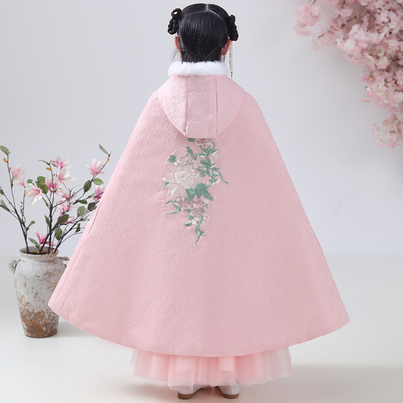 女童汉服披风夏季新款儿童中国风古装超仙长款加厚夹棉斗篷披肩潮