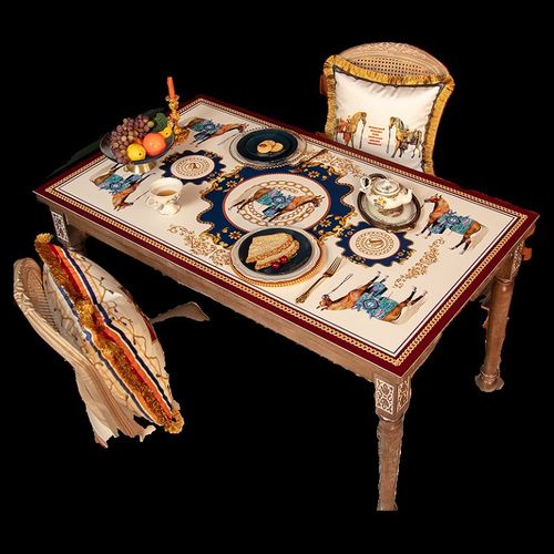 复古美式餐桌垫轻奢皮革桌垫免洗防油桌布防水长方形圆桌茶几垫布