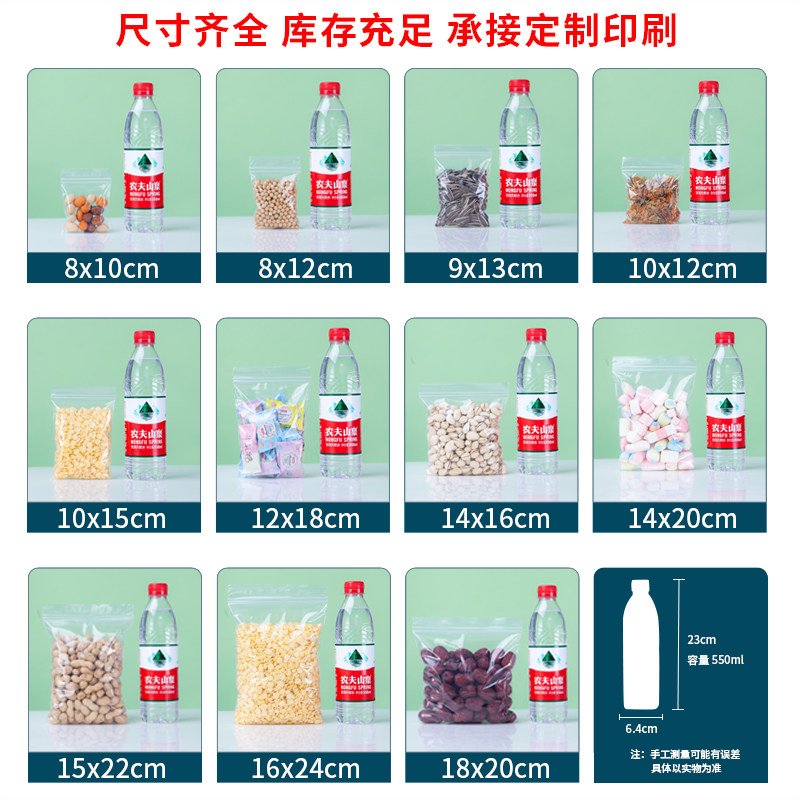 小众高货透明双骨自封袋小号PE食品密封袋分装袋防水防潮塑封口包