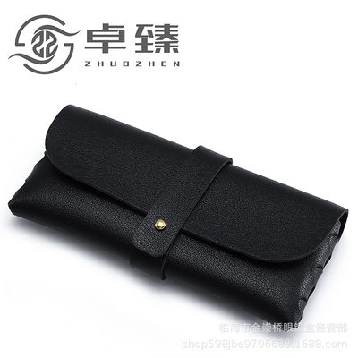 网红Factory batch glasses case Spot black leather glasses ca