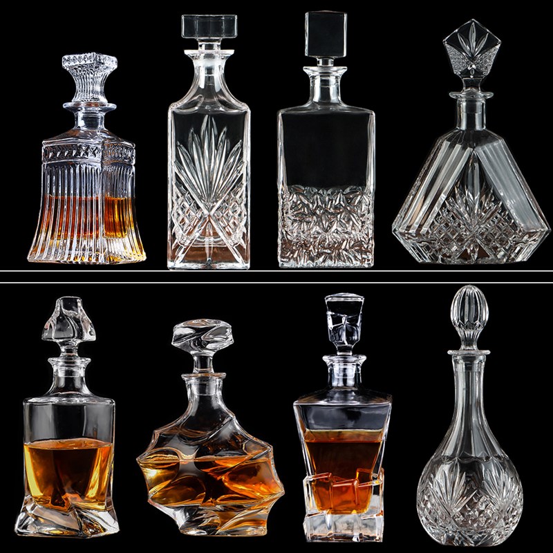 欧式水晶玻璃酒樽威士忌酒瓶洋酒瓶酒杯带盖醒酒器酒具套装酒壶