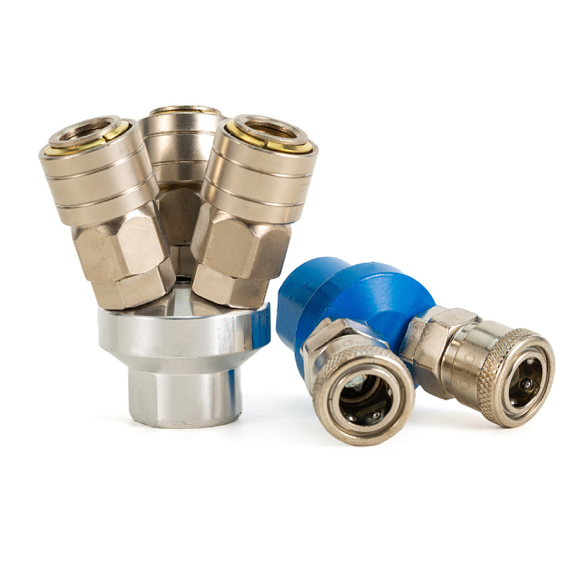 气动空压机配件气泵气管c式快速接头圆三通压缩机mv两二叉smy 4分