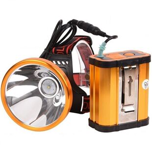 超亮远射锂电池强j光头灯带电瓶可充电头戴式手电筒户外防水黄光