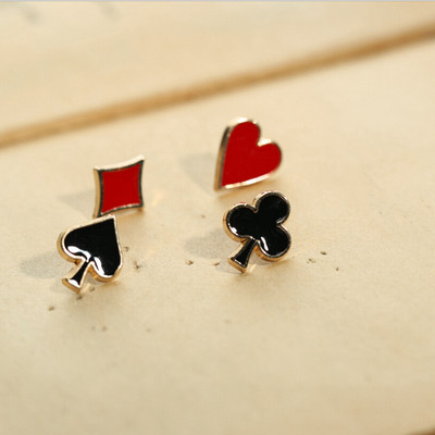 推荐4pcs/Set Novelty Poker Themed Lapel Pin for Women Men Su