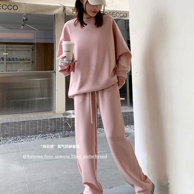 2024早秋外出休闲哺乳套装长袖卫衣宽松喂奶衣产后月子服两件套女