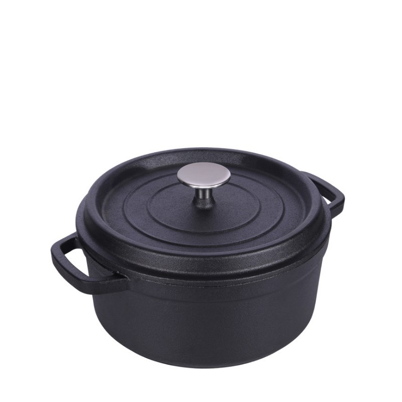 24cm Cast iron Dutch Oven Cast Iron Saucepan Soup Pot 3.8L 2