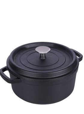 24cm Cast iron Dutch Oven Cast Iron Saucepan Soup Pot 3.8L 2