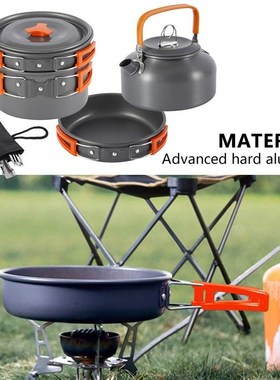 Outdoor Camping Cookware Kit Aluminum Cooking Pots Set Water