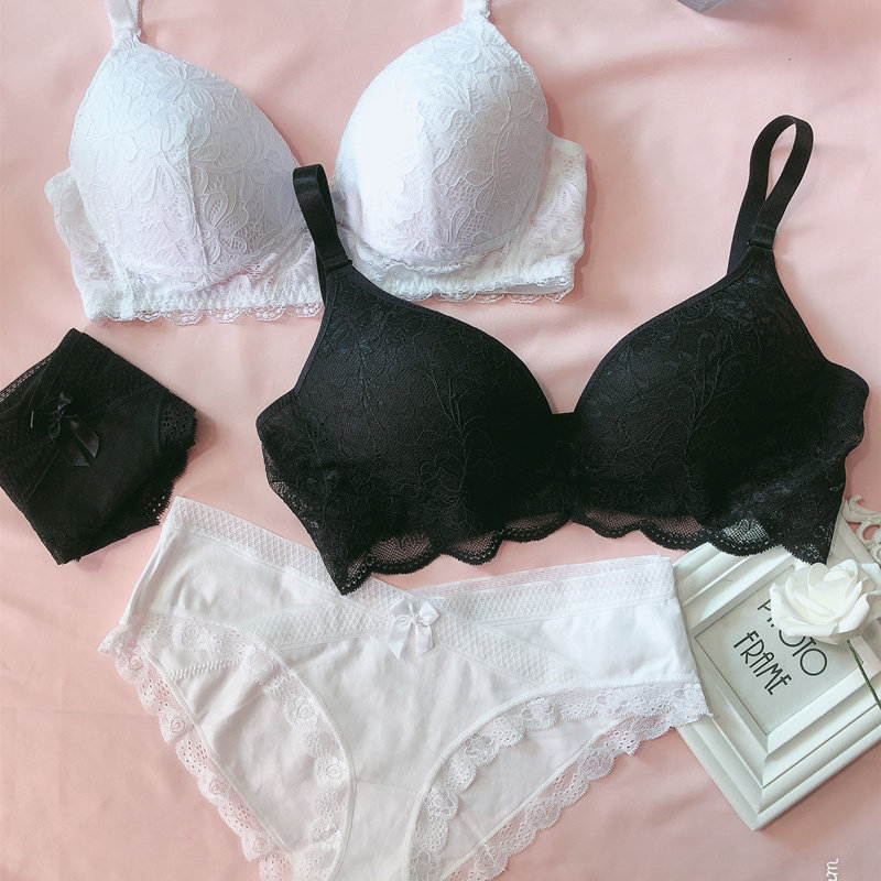 黑白色孕妇内衣内裤套装怀孕期拍照写真纯棉哺乳文胸女孕照聚拢薄