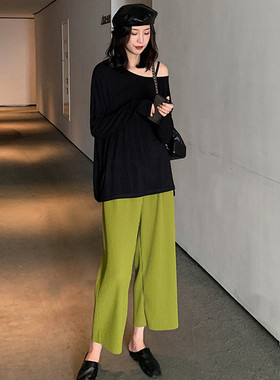 孕妇裤子夏秋季直筒裤潮辣妈个性托腹宽松休闲阔腿裤孕妇裤子秋装