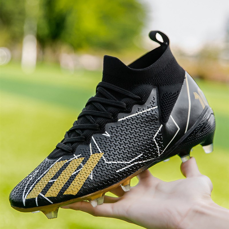 跨境高帮足球鞋tf碎钉人造草坪男女F儿童青少年学生皮足校园训练
