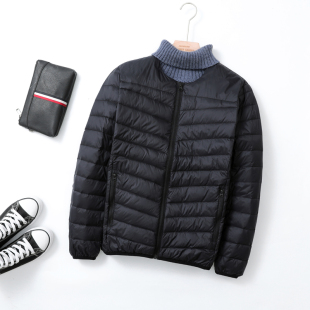 圆领V领轻薄羽绒服男无领羽绒内胆保暖内穿超轻便超薄款中老年冬