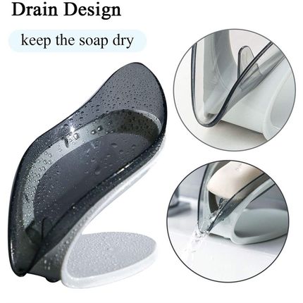 速发Leaf Shape Soap Box Bathroom Soap Holder Dish Storage Pl