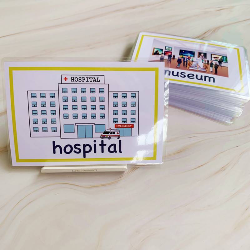 推荐55pcs Montessori Baby English Learning Word Card Place F