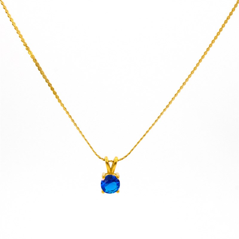 十二月份生辰石欧美l简约圆形锆石吊坠项链 钛钢镶钻锁骨项链YS13