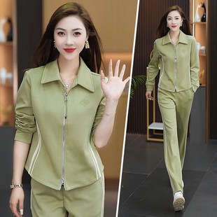 减龄休闲运动套装 运动套装 洋气显瘦阔腿直筒裤 时尚 女春秋2024新款